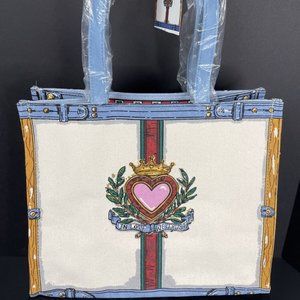 Brighton “In Love We Trust" Canvas Tote Bag w/Tom Clancy Artwork - NWT